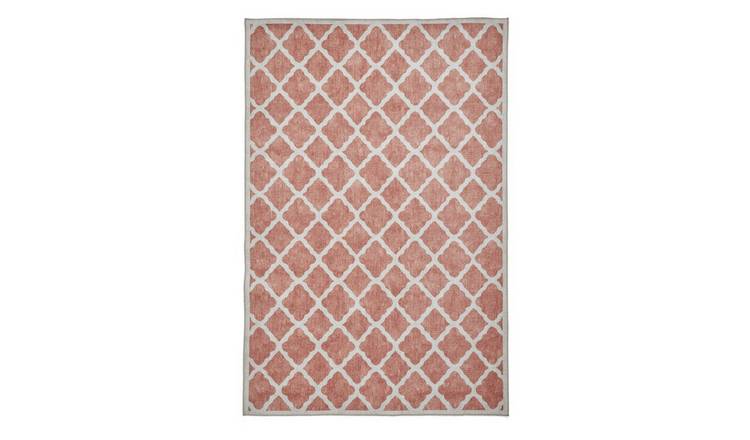 Mega Flooring Orange Modern Geometric Rug - 76 x 150cm