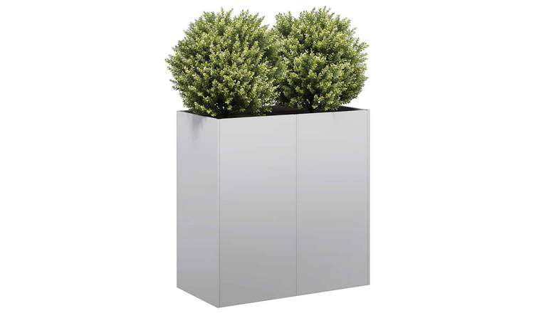 Walplus Galvanised Steel Garden Planter - 80 x 40 x 80 cm