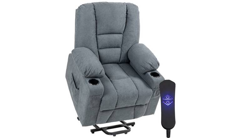 HOMCOM Fabric Upholstered Lift Chair with Remote Control - Grey