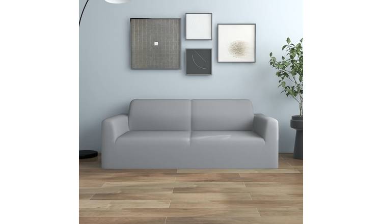 Walplus Polyester 2-Seater Stretch Couch Slipcover Jersey - Grey