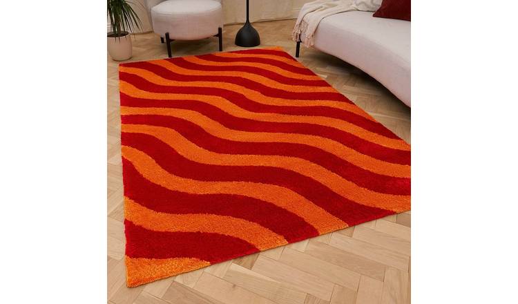 The Rugs Red Joli Wavy Rug - 160 x 230cm