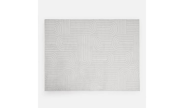 OHS Tufted Arches Soft Non‑Slip Floor Rug 120 x 170cm – Stone