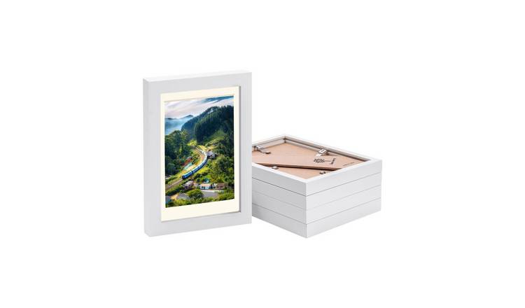Nicola Spring Photo Frames - 5" x 7" with Mount - Set of 5 - White