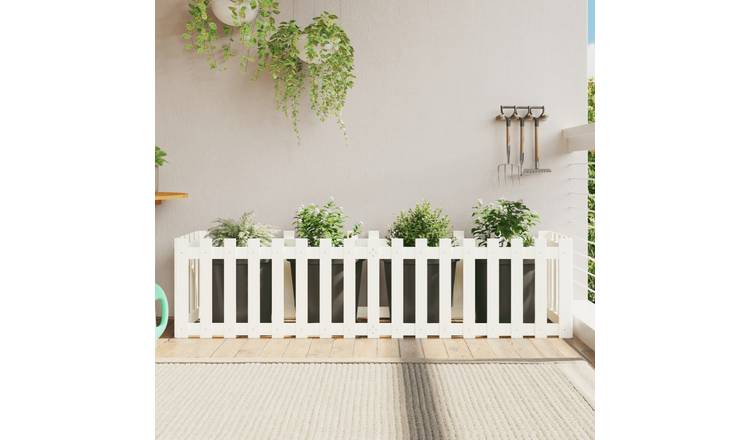Walplus Wood Raised Garden Bed - White - 200 x 50 x 50 cm
