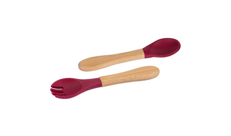 Tiny Dining 6pc Bamboo Baby Weaning Forks Set with Silicone Tip - Multicolour