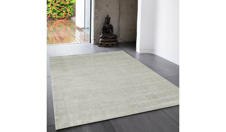 Mega Flooring Grey Handmade Plain Rug - 100 x 150cm