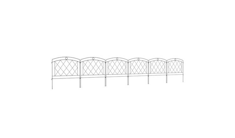Outsunny 6PCS Metal Decoration Garden Fence - Black