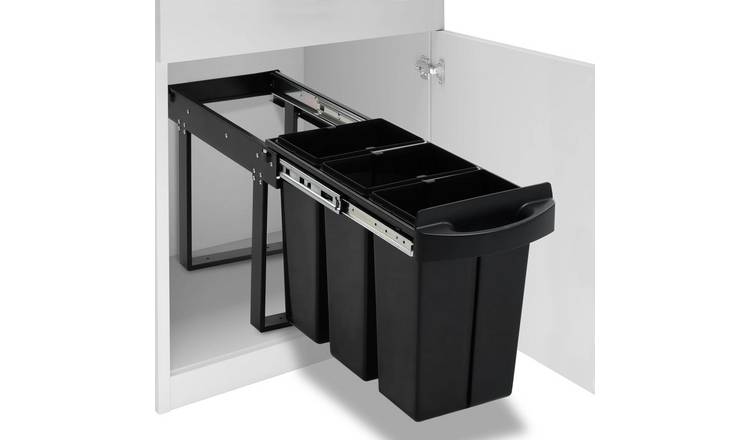 Walplus Kitchen Cupboard Pull-out Dustbin - Black - 51.8 x 26 x 41.3 cm