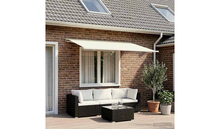 Walplus Polyester Awning Replacement Fabric - Cream - 350 x 250 cm