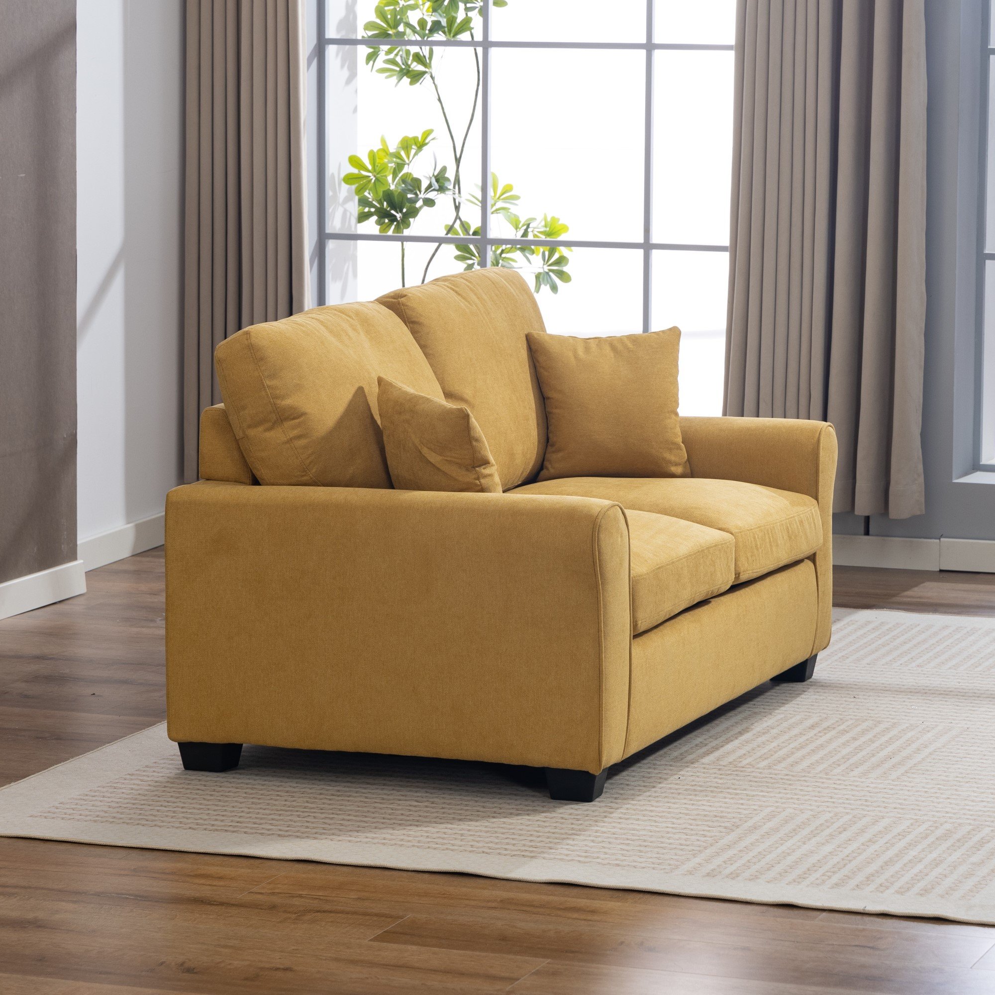 Artemis Home Lewiston Fabric Pull Out Sofabed - Yellow - Image 3
