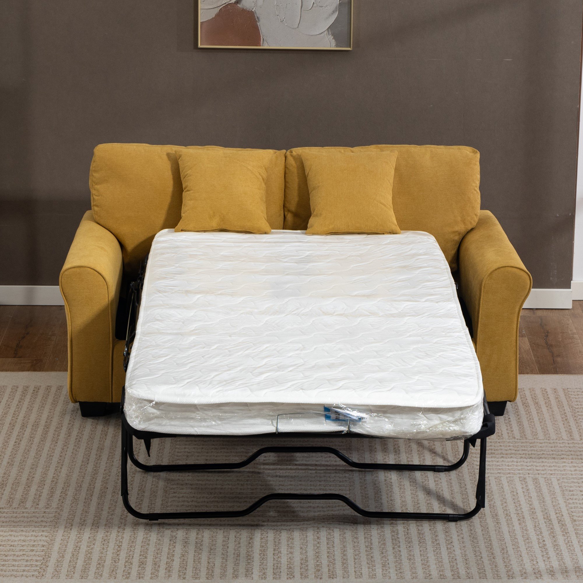 Artemis Home Lewiston Fabric Pull Out Sofabed - Yellow - Image 4