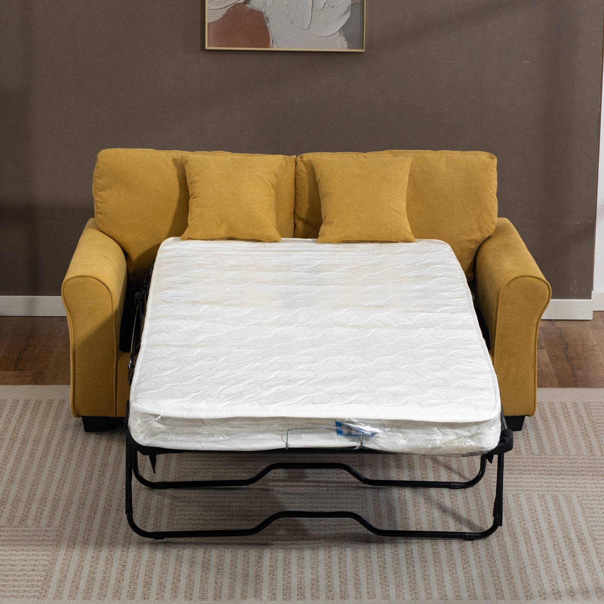 Artemis Home Lewiston Fabric Pull Out Sofabed - Yellow - Image 4