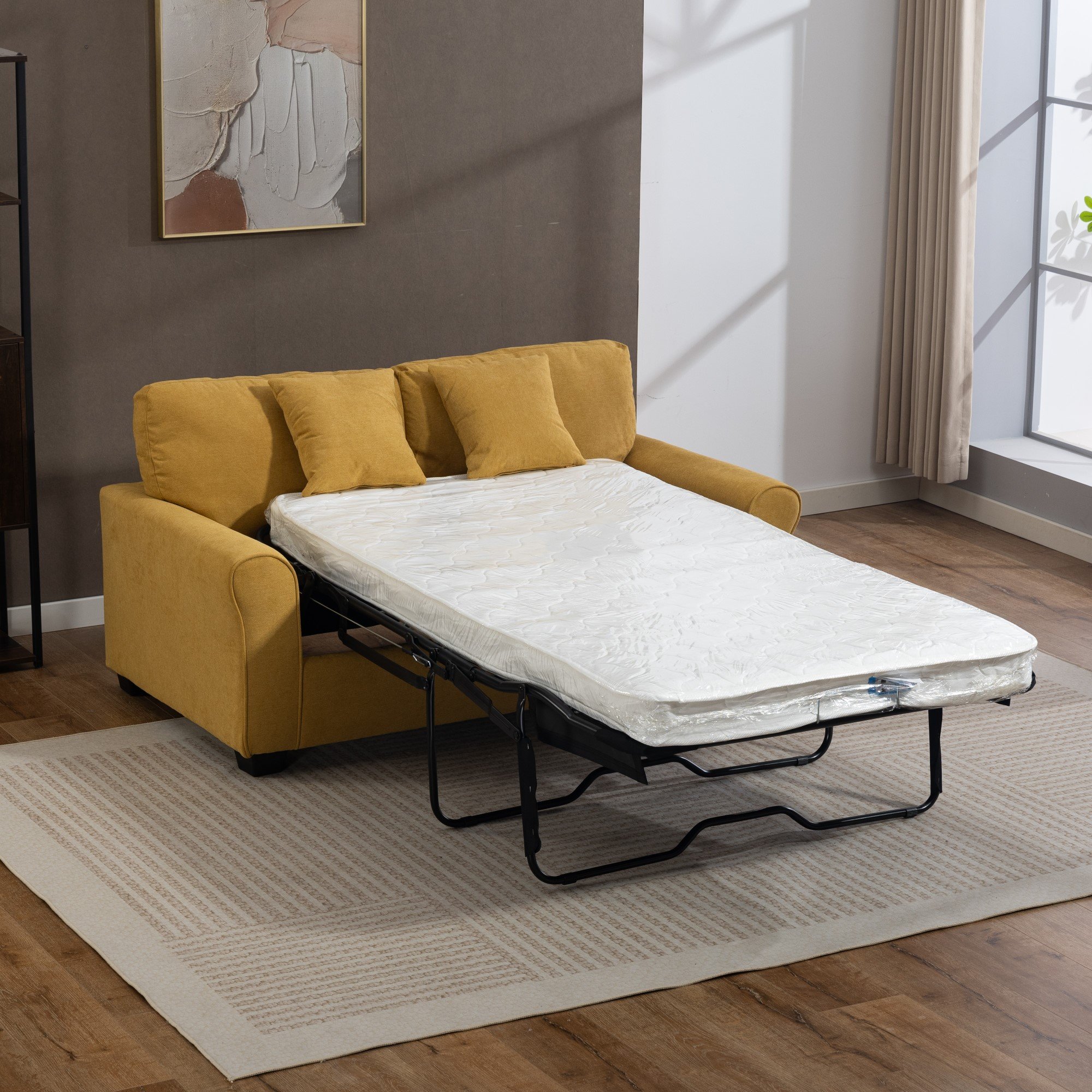 Artemis Home Lewiston Fabric Pull Out Sofabed - Yellow - Image 5