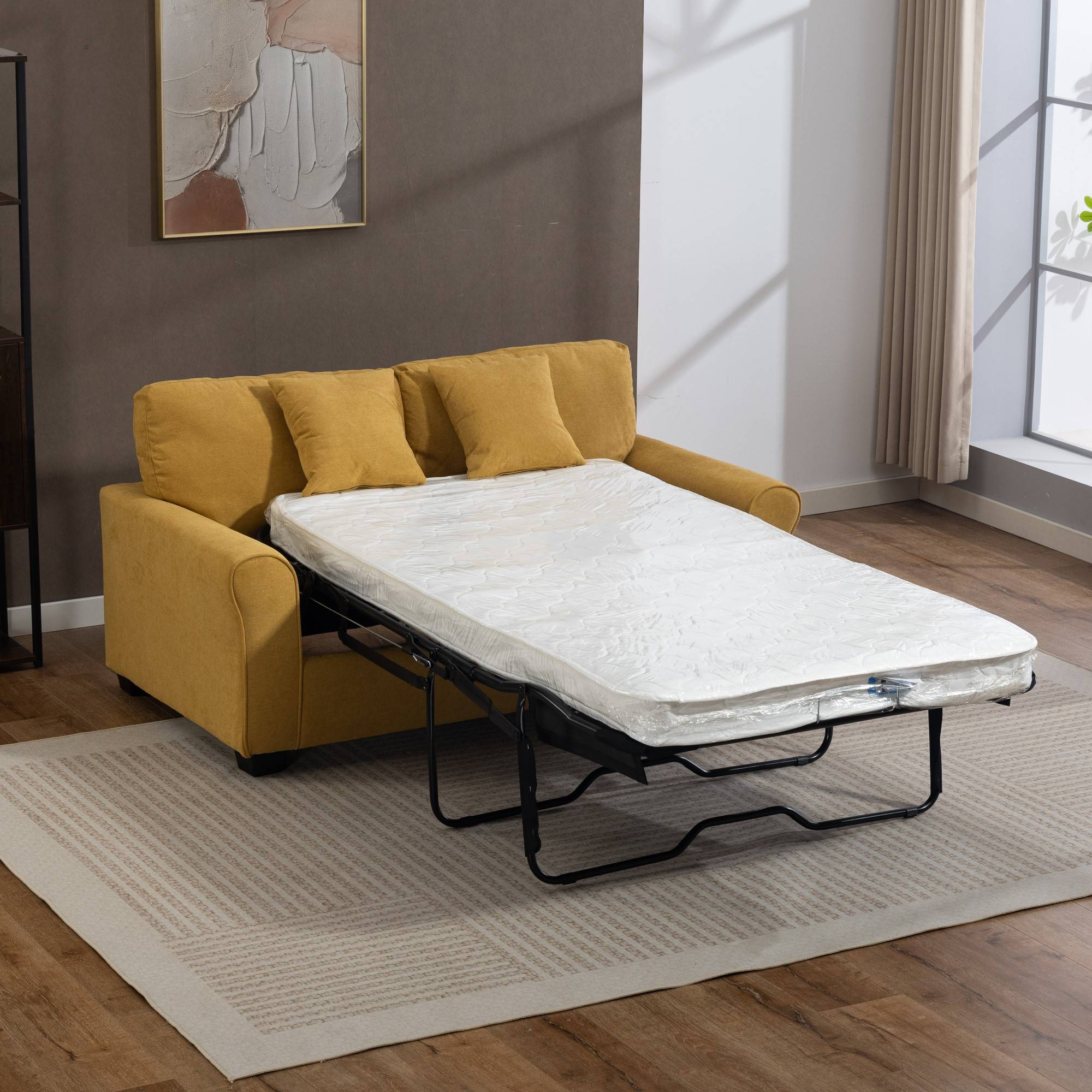 Artemis Home Lewiston Fabric Pull Out Sofabed - Yellow - Image 5