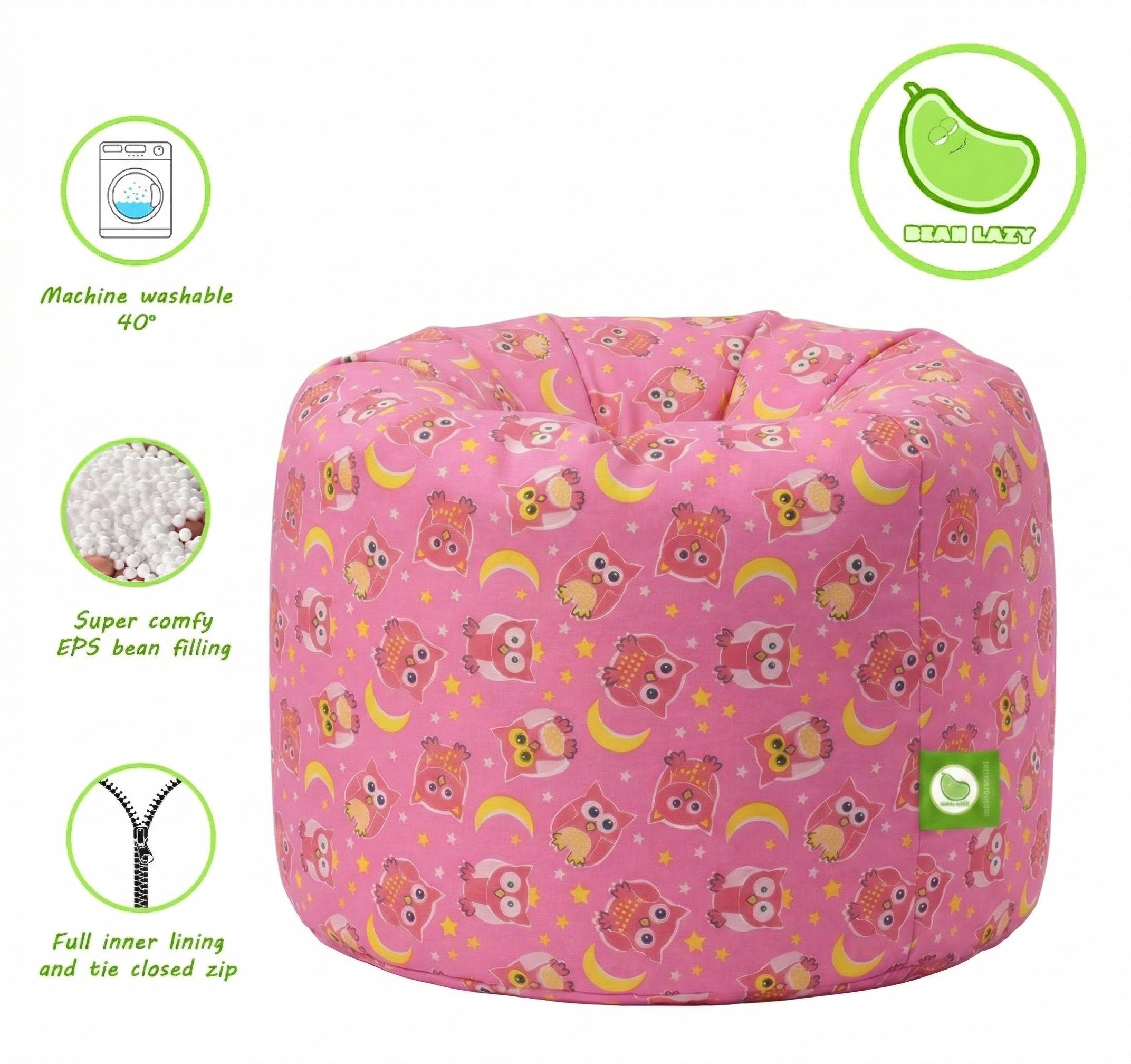 Bean Lazy Owl Bean Bag Large Size Pink - Image 3