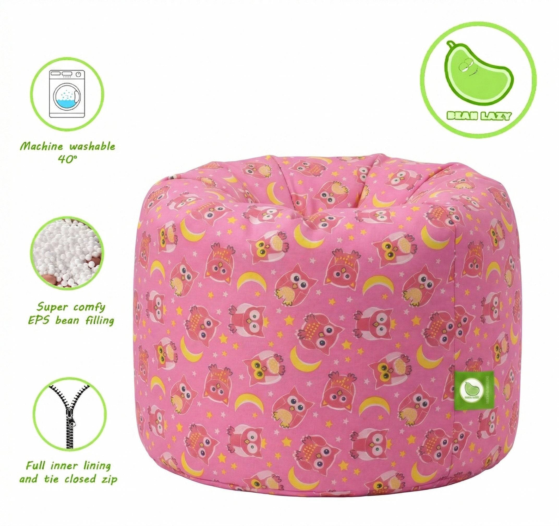 Bean Lazy Owl Bean Bag Large Size Pink - Image 3
