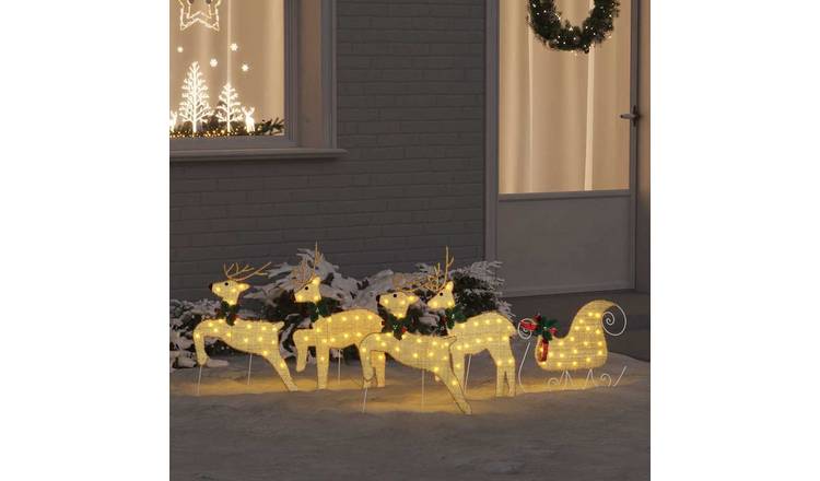 Walplus Pack of 5 LED Reindeer - Gold - 43 x 18 x 66 cm