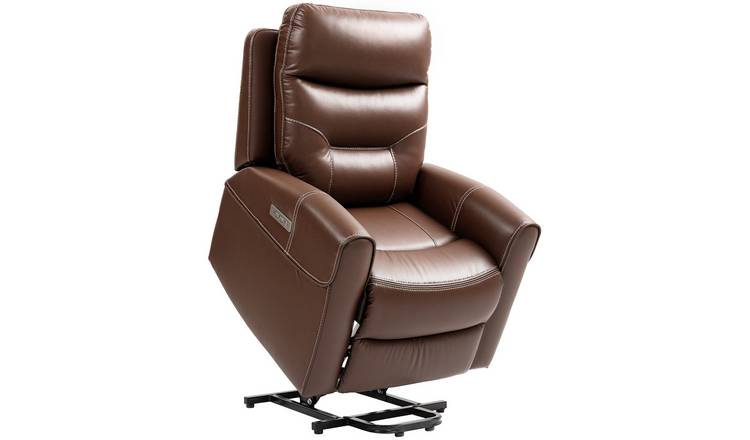 HOMCOM Faux Leather Power Lift Recliner Chair for Elderly - Brown