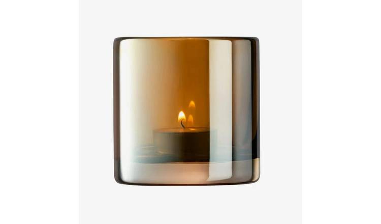 LSA International  Epoque Tealight Holder Height 8.5cm-Amber