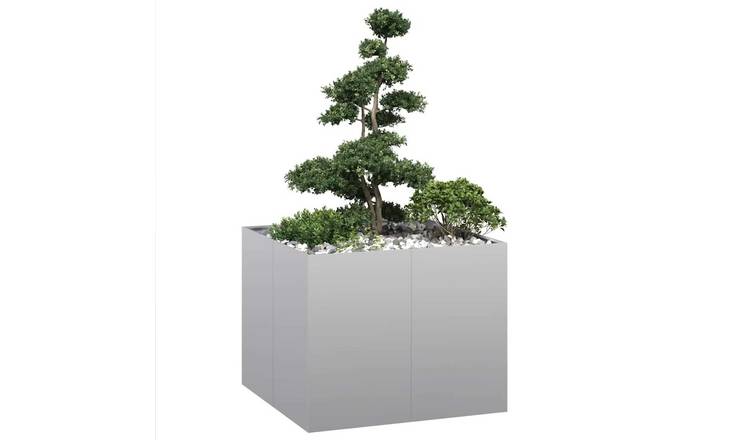 Walplus Galvanised Steel Garden Planter - 100 x 100 x 80 cm