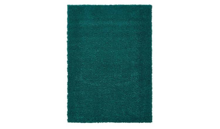 Mega Flooring Green Shaggy Plain Rug - 70 x 140cm