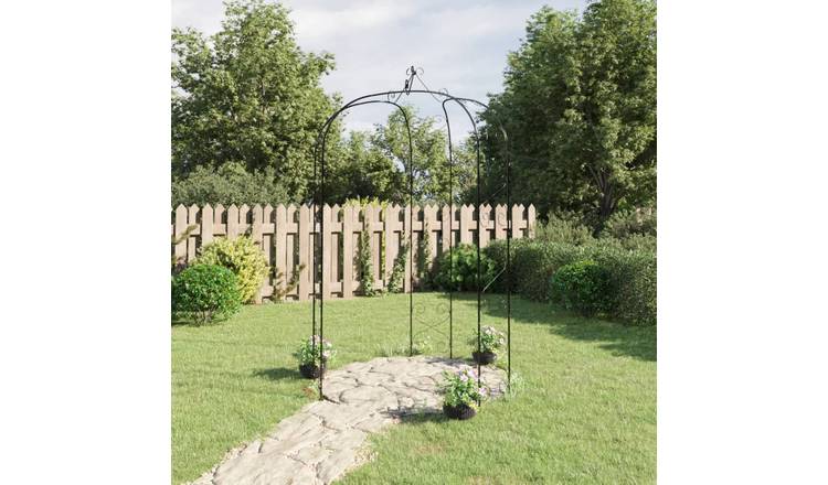Walplus Steel Garden Arch - Black - 180 x 255 cm