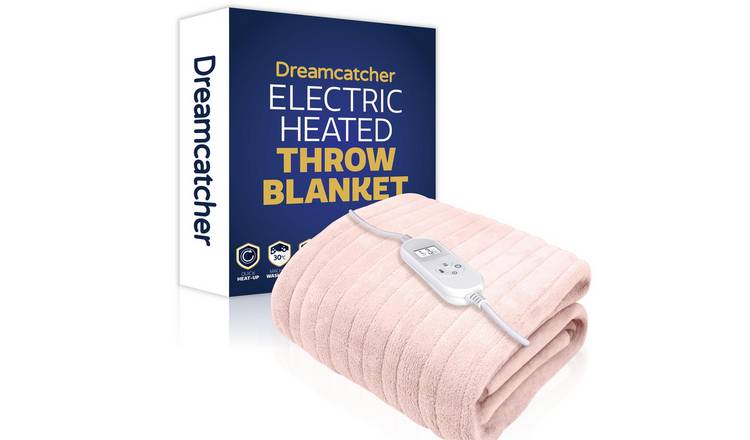 Dreamcatcher XL Microfleece Electric Heated Throw Blanket 180x130cm  - Pink