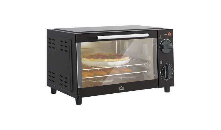 HOMCOM Toaster Oven with Adjustable Temperature and Timer - Black