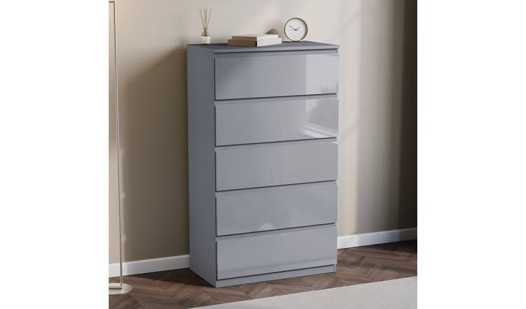 Vida Designs Glinton 5 Drawer Chest - Grey
