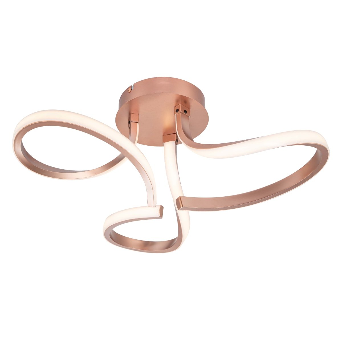 Cosylyte Moss 3 Light Integrated LED Modern Curved Ceiling Light - Copper - Image 3
