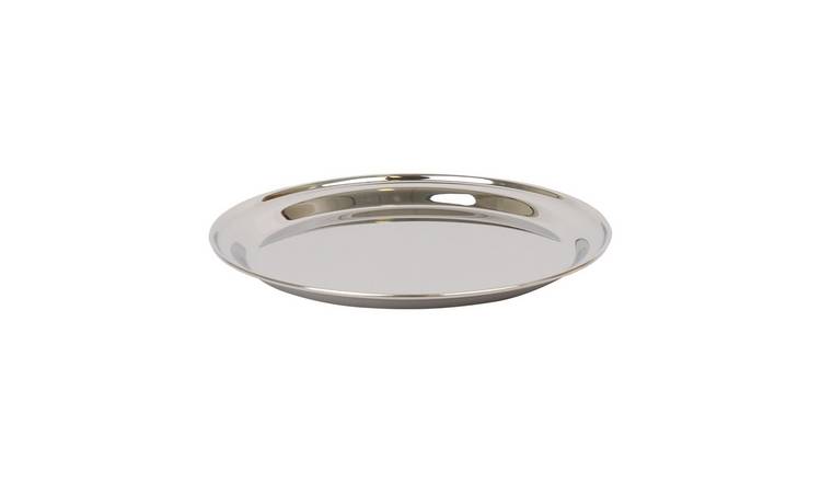 Argon Tableware Round Stainless Steel Serving Tray