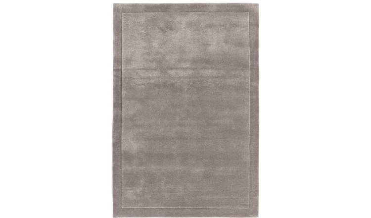 Mega Flooring Silver Shaggy Bordered Rug - 120 x 170cm