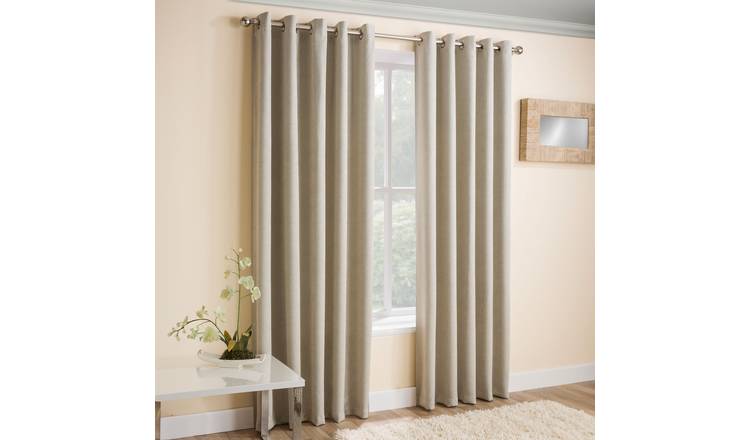 Enhanced Living Vogue Eyelet Thermal Curtains - 117 x 137cm - Cream