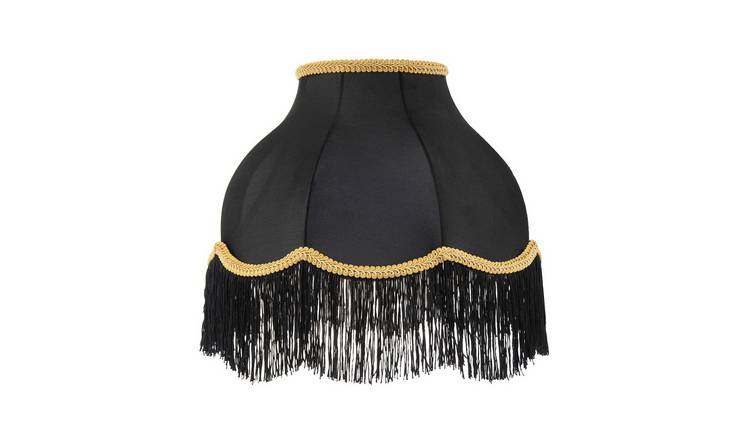 Happy Homewares Chic Victorian in Black Elasticated Fabric Lampshade - 35cm