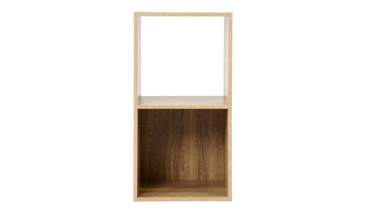 HomeGardenDirect Jane 2x1 Cube Bookcase - Oak