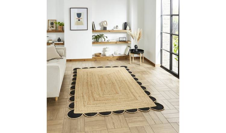 Mega Flooring Beige Modern Bordered Rug - 120 x 170cm