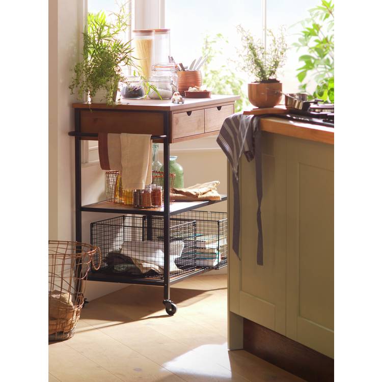 Habitat Metal and Wood Kitchen Trolley 0