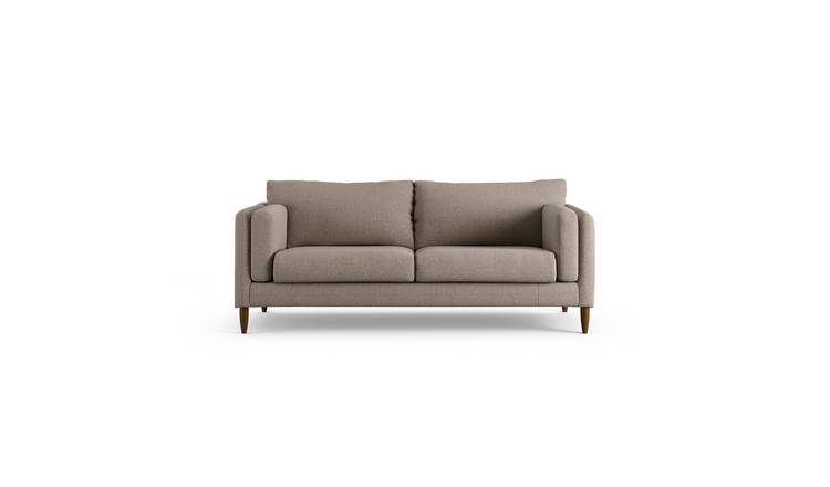 Habitat Newington Fabric 3 Seater Sofa - Mocha - Dark Leg