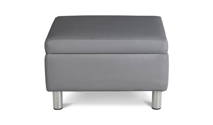 Argos Home Moda Faux Leather Storage Footstool - Grey