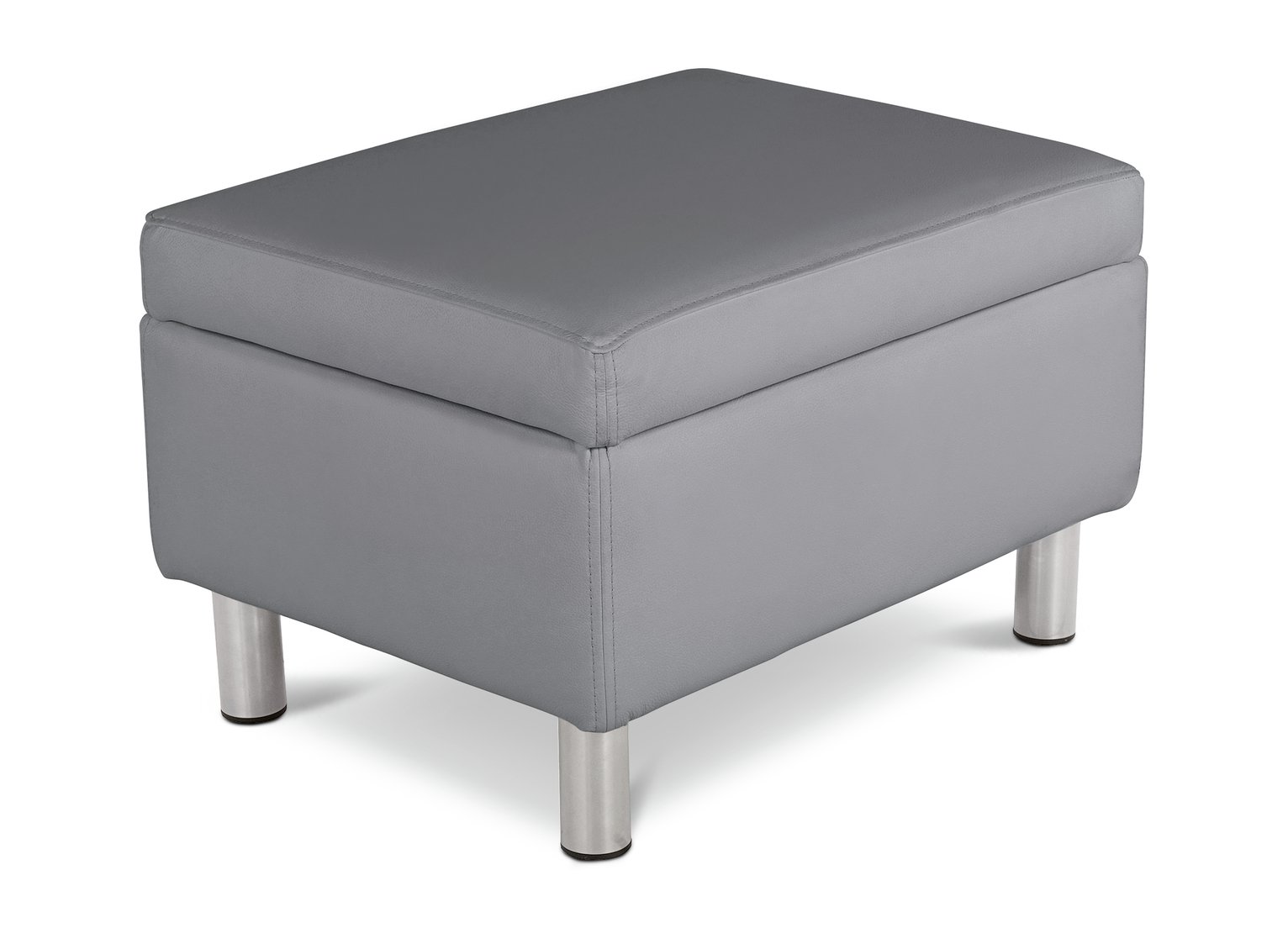 Argos Home Moda Faux Leather Storage Footstool - Grey