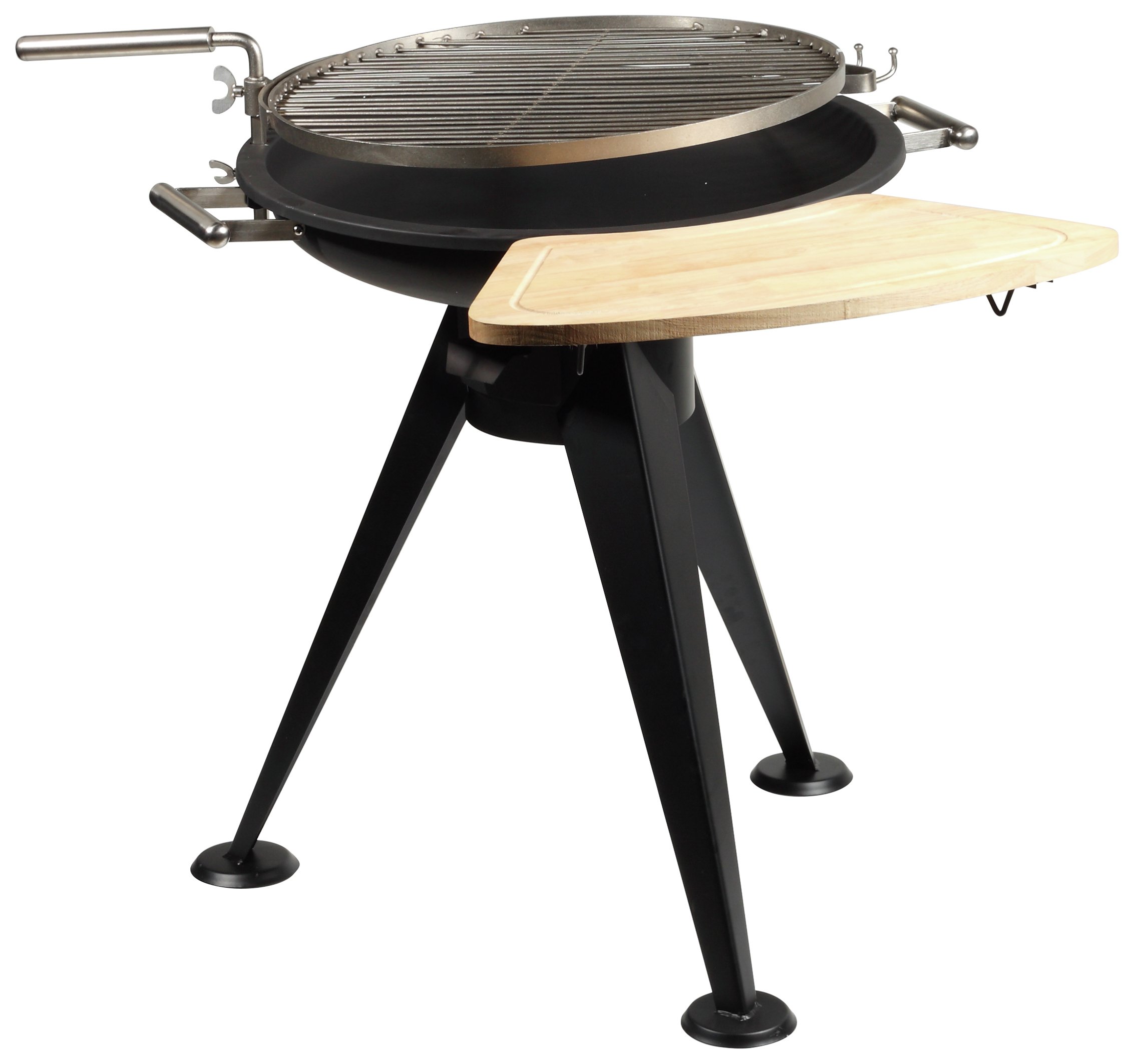 Firefriend Charcoal BBQ Wooden Side Table & Hooks