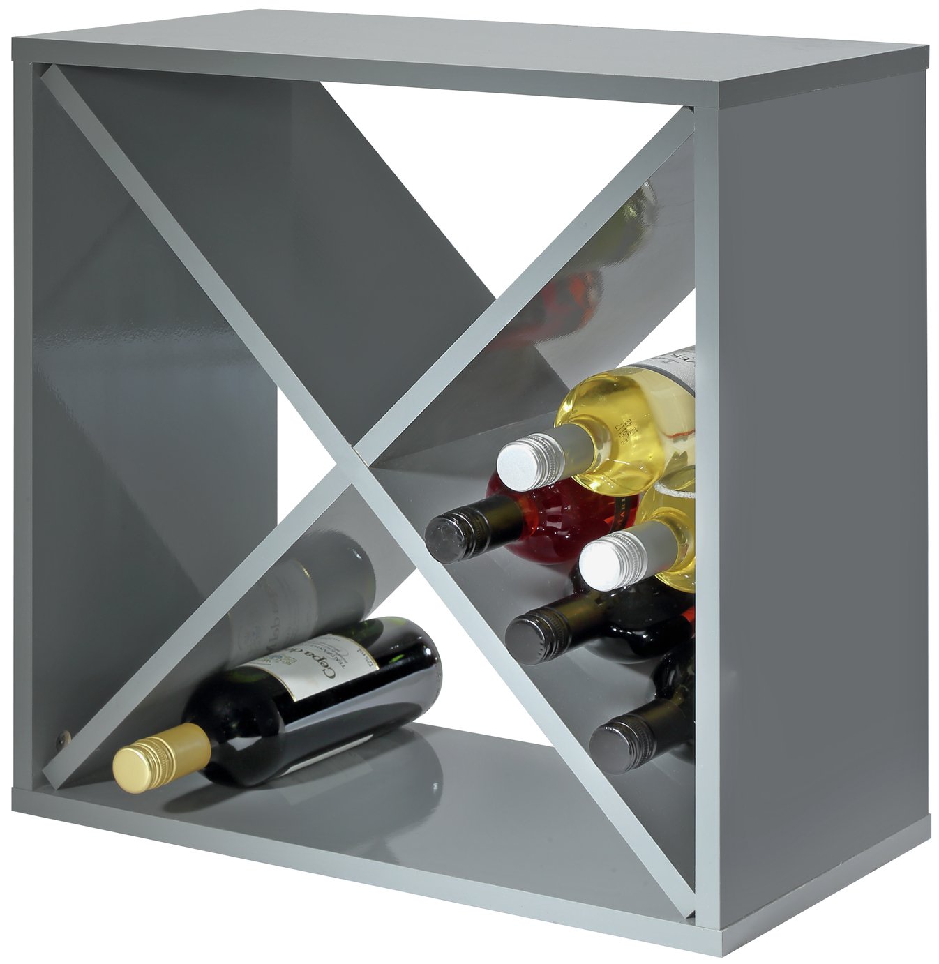 Hygena 24 Bottle Wine Rack Cube - Grey