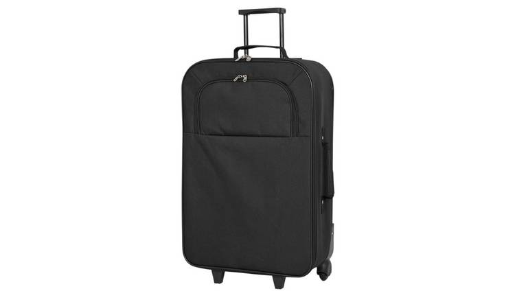 Medium 2 Wheel Soft Suitcase - Black