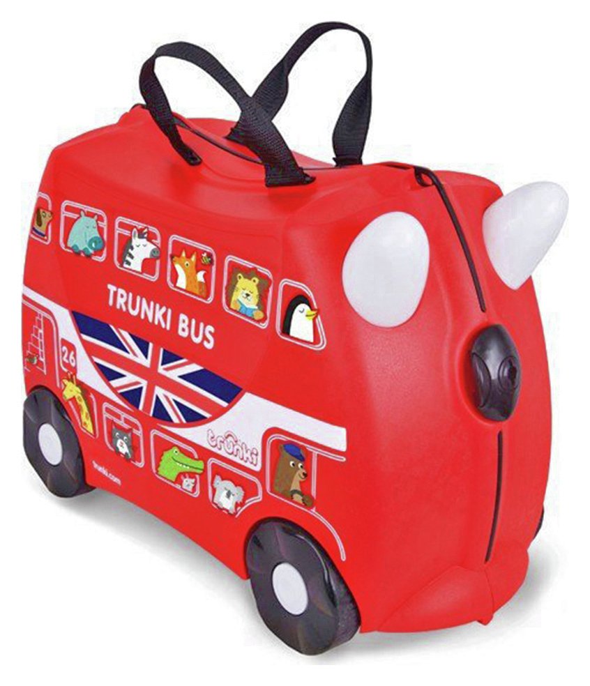 Trunki Boris the Bus 4 Wheel Hard Ride On Suitcase - Red