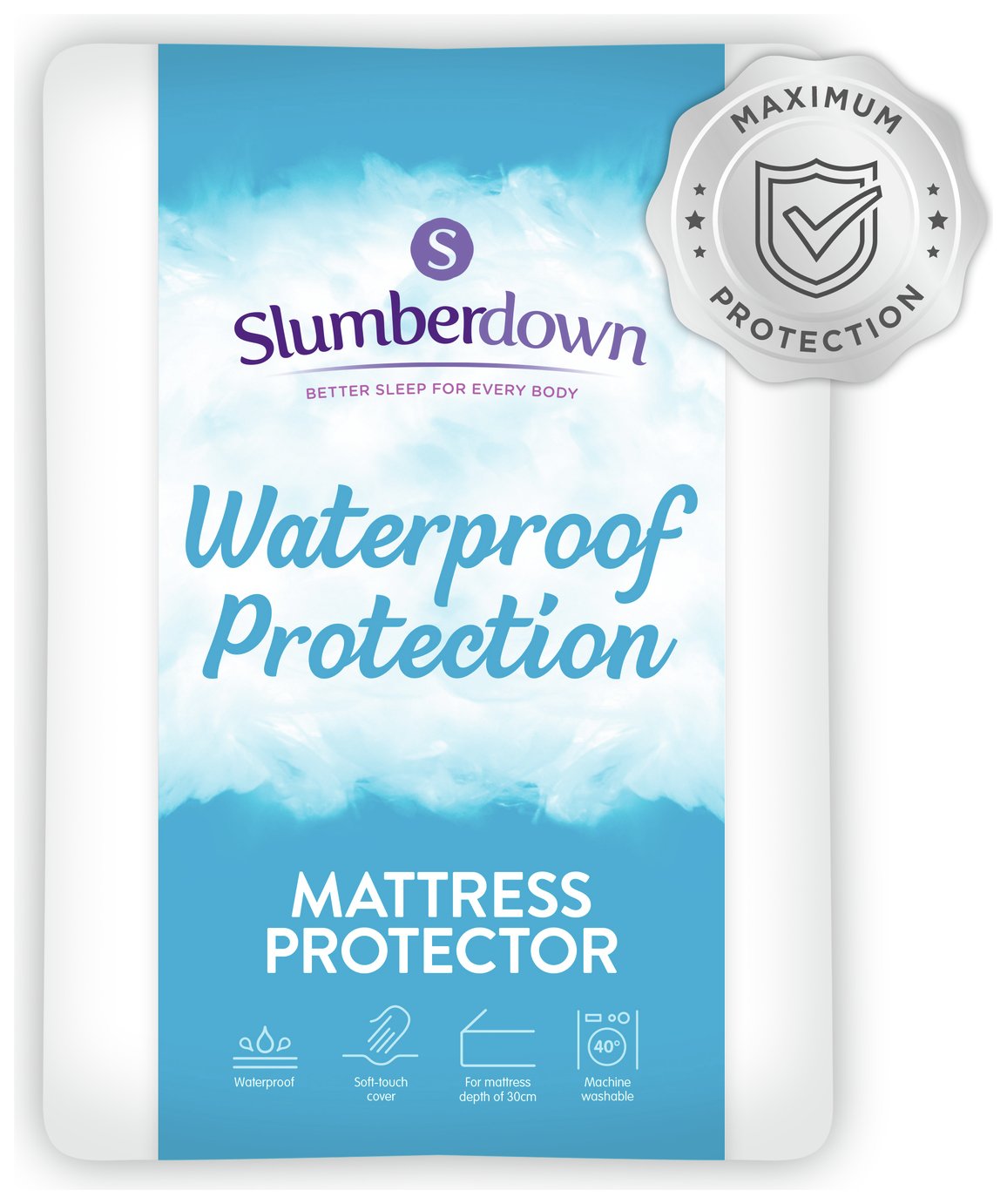 Slumberdown Waterproof Deep Skirt Mattress Protector - Dbl