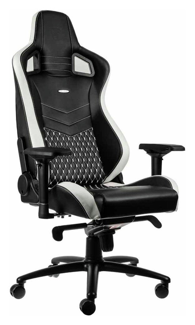 Noblechairs EPIC Leather Gaming Chair - Black / White / Red
