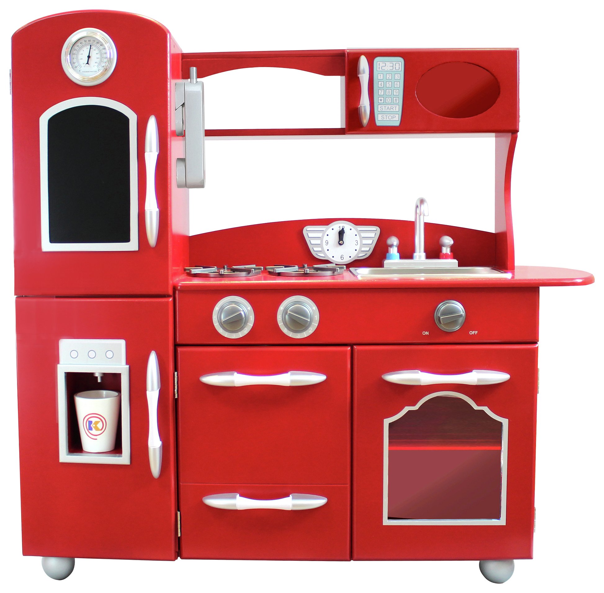 Teamson Kids Wooden Play Kitchen - Red