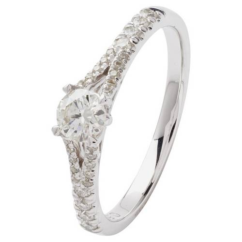 Buy Revere 9ct White Gold 0.50ct tw Diamond Shoulder Detail Ring