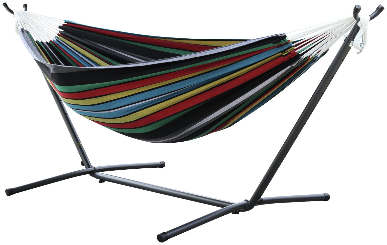Vivere Double Cotton Hammock with Stand - Rio Night