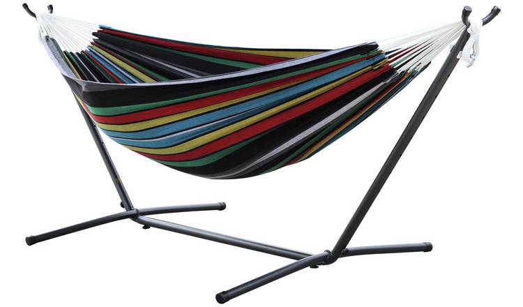 Vivere Double Cotton Hammock with Stand - Rio Night